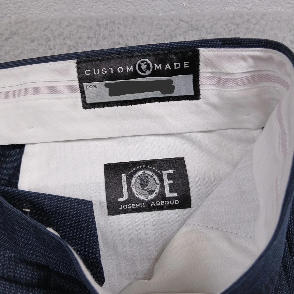 Joseph Abboud Dress Pants Mens‎ 40L Navy Blue Pinstripe 100% Wool Flat Front
